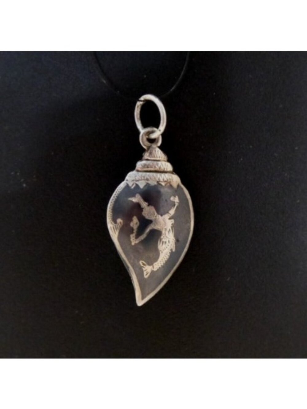 Vintage 925 sterling silver 1.25" Siamese dancer pendant for necklace, No Chain